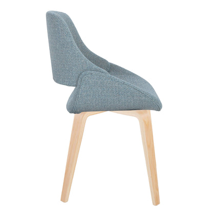 Fabrico - Mid-Century Modern Dining Chair (Set of 2) - Natural / Blue