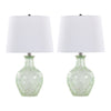 Gloria - Round Contemporary Lamp (Set of 2) - Clear Recycled Spanish / Chrome / White