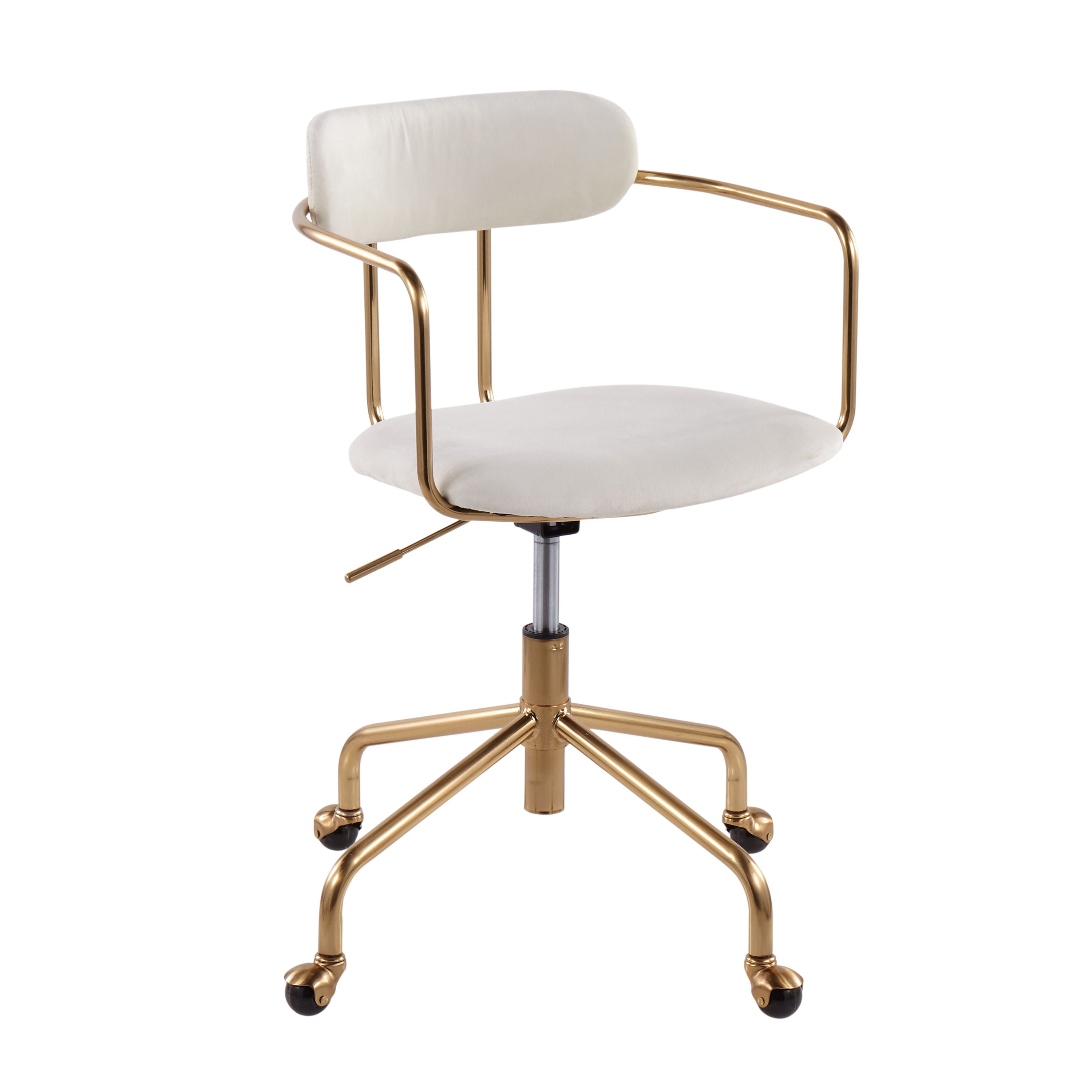 Demi - Contemporary Office Chair - Gold / Cream