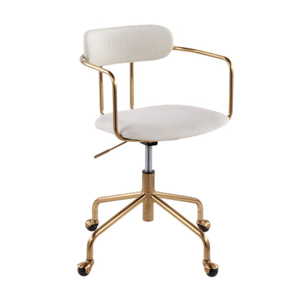 Demi - Contemporary Office Chair - Gold / Cream