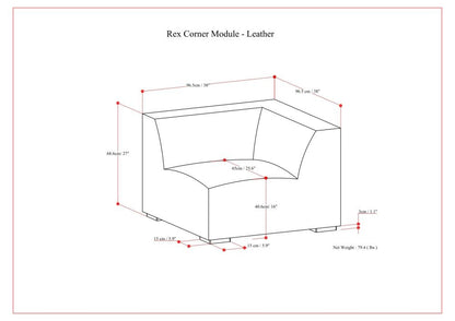 Rex - Corner Sofa Module - Brown