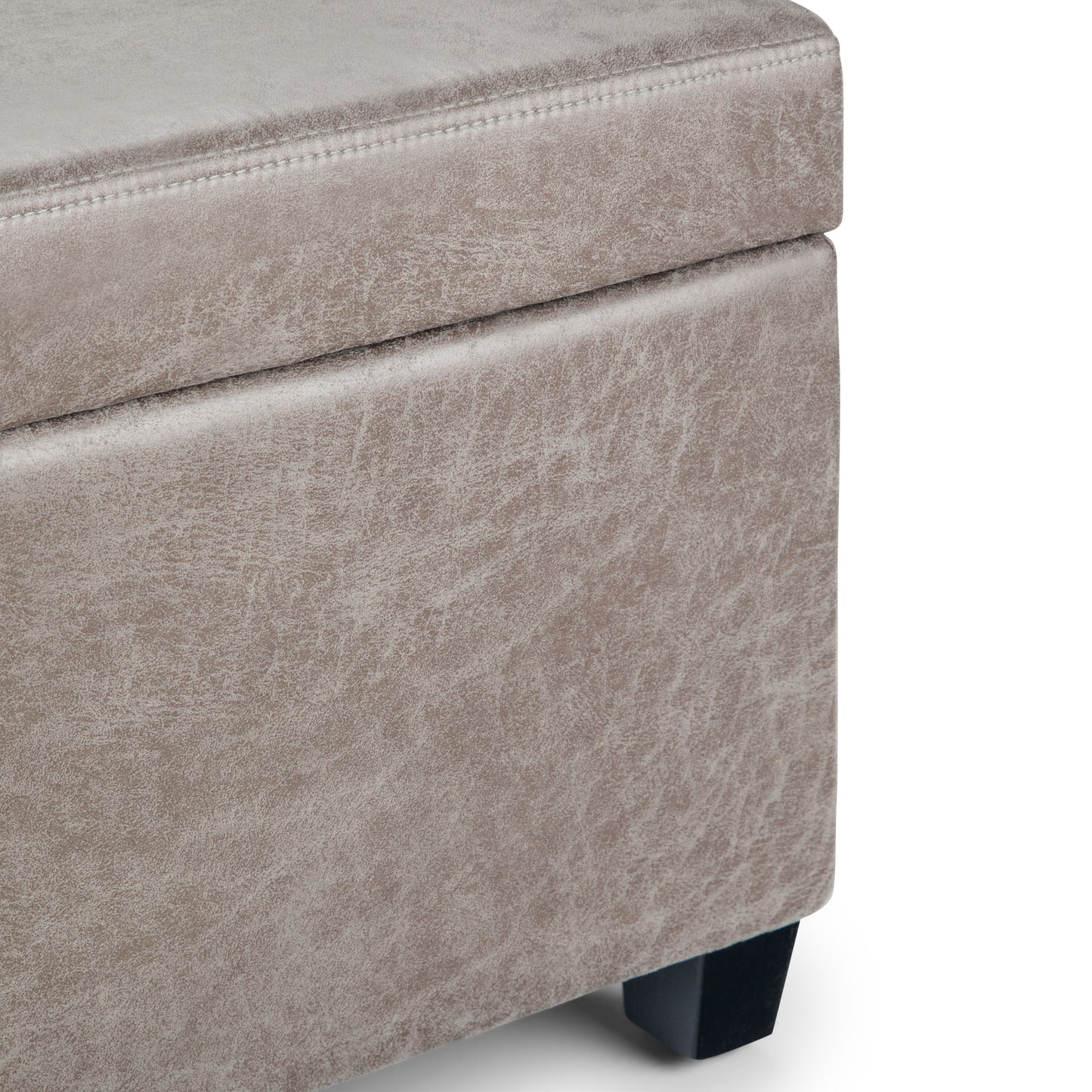 Avalon - Storage Ottoman Bench - Distressed Gray Taupe