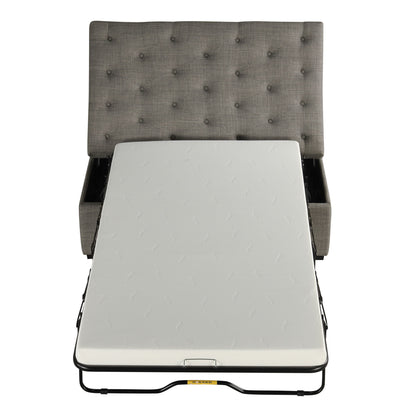 Convertible Ottoman Sleeper With Memory Mattress - Gray - Gray