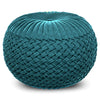 Grafton - Velvet Round Pouf - Teal