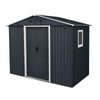 8Ft X 4Ft Outdoor Metal Storage Shed With Window And Metal Foundation For Backyard, Patio, Lawn - Black / White