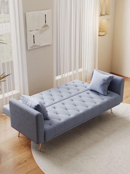 Convertible Double Folding Living Room Sofa Bed - Gray