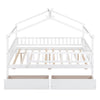 Full Size House Bed With 2 Drawers - White