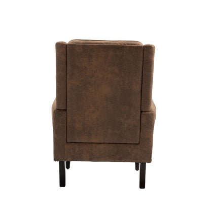 Modern Wood Frame Armchair With Sturdy Wood Legs And Microsuede Upholstery For Living Room