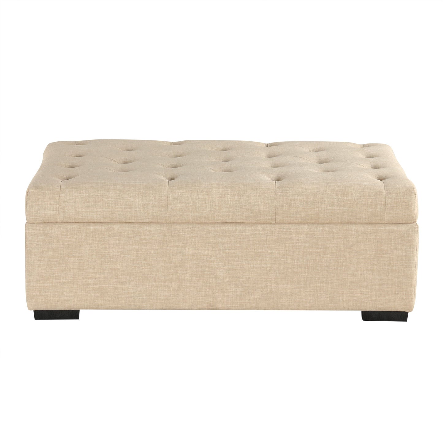 Convertible Folding Sofa Bed Ottoman With Memory Mattress And Tufted Design - Beige
