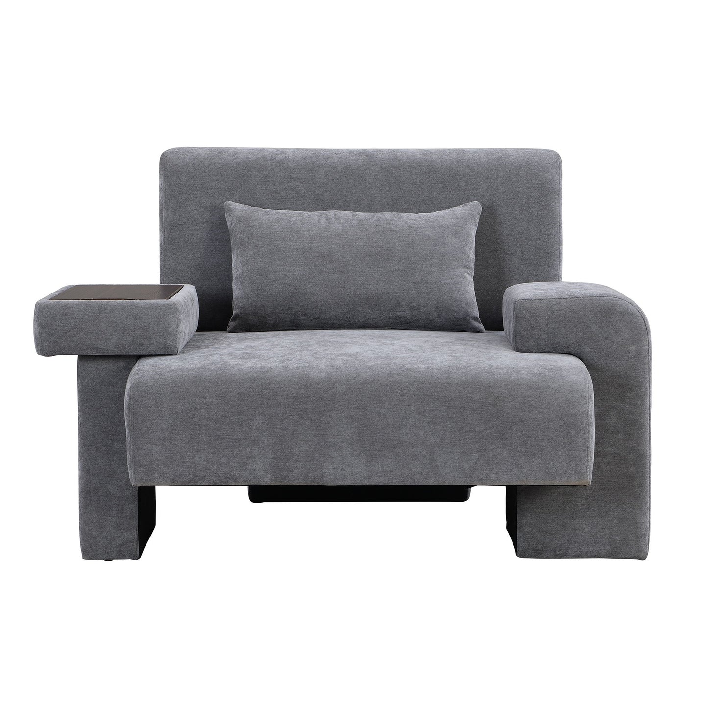 Modern Oversized Armchair, Wide Mid-Century Chair With Pillow Upholstered, Sturdy Wood Frame & Soft Cushion For Living Room - Gray