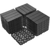 Plastic Interlocking Deck Tiles, Patio Flooring Outdoor Waterproof All Weather Use For Garden Poolside Front / Back Yard (Set of 44) - Light Gray