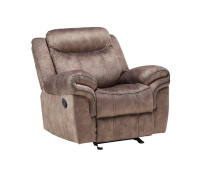 Zubaida - Two Tone Velvet 3 Piece Recliner Living Room Set - Chocolate