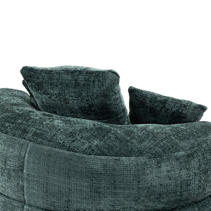 Chenille High Back Bean Bag Chair Couch With 3 Pillows, Indoor & Outdoor, Single Gaming Sofa For Bedroom - Emerald