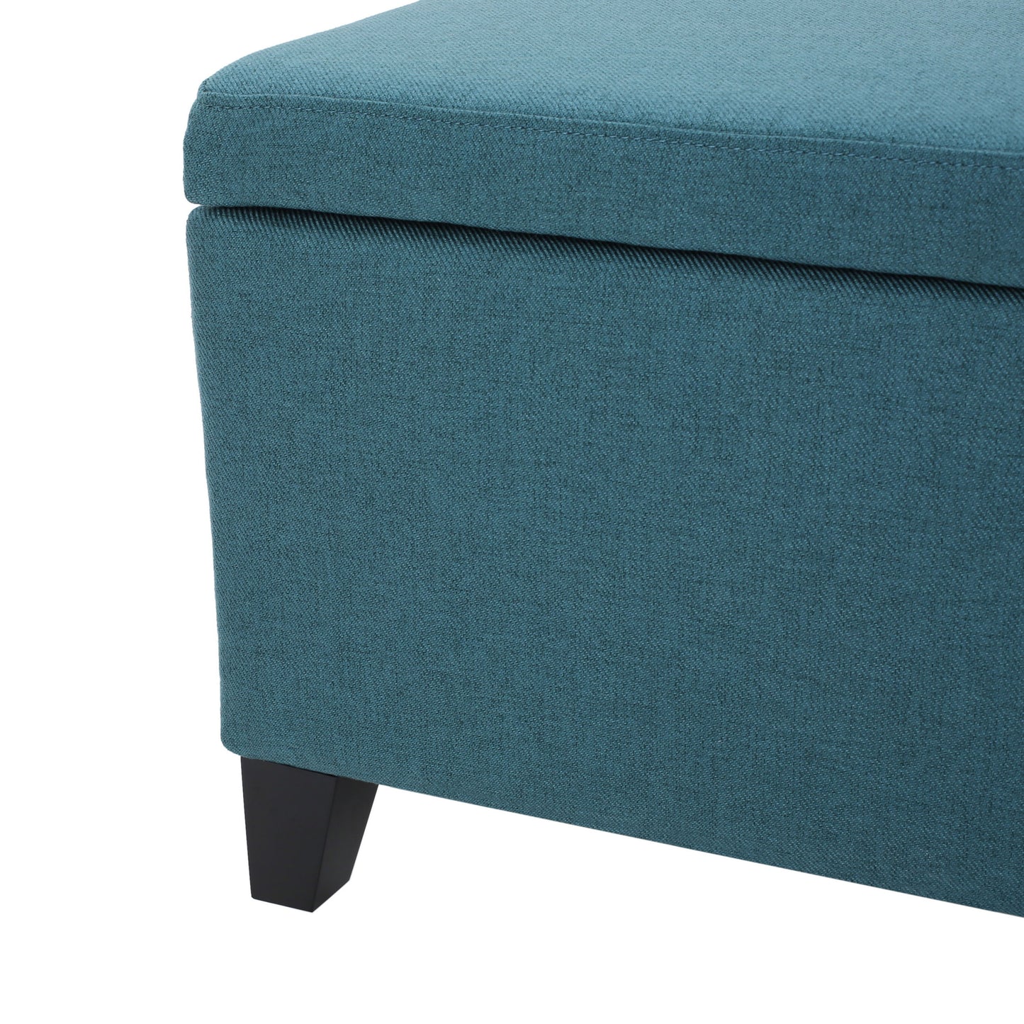 Storage Ottoman Bench With Polyester Upholstery And Wood Frame - Teal