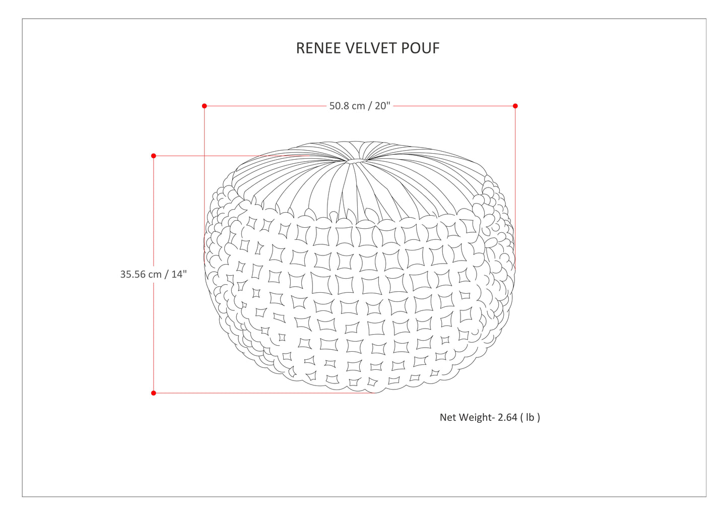 Renee - Round Pouf - Teal
