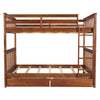 Full Over Full Bunk Bed With Ladders And 2 Storage Drawers - Walnut