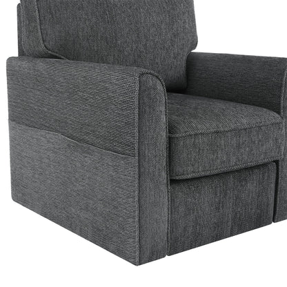 360 Degree Swivel Chair Accent Barrel Armchair With Side Pockets, Compact Design For Living Room, Bedroom, Office - Gray