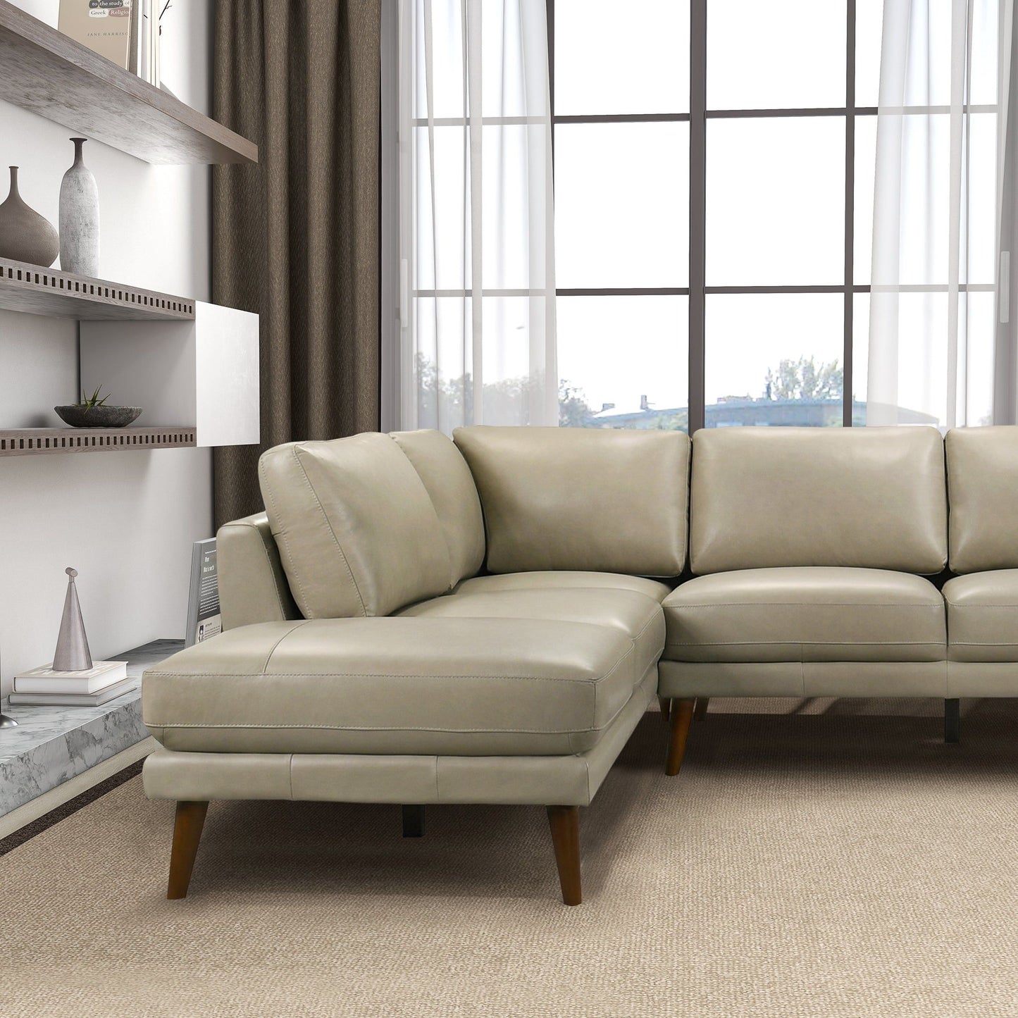 Benson - Sectional Sofa Left Facing Chaise - Beige