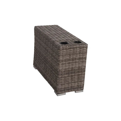 Outdoor Wicker Patio Sofa Quick Setup Pre Assembled Patio Furniture - Gray Mix