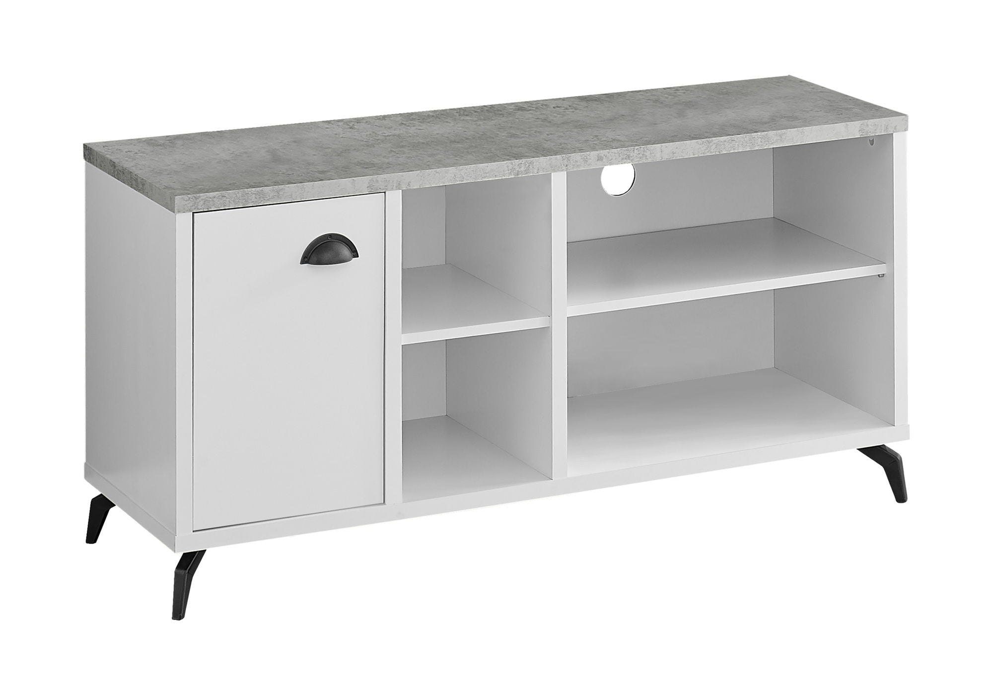 TV Stand, Console, Media Entertainment Center, Storage Cabinet, Contemporary And Modern - White