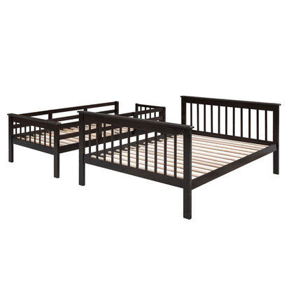 Stairway Twin Over Full Bunk Bed With Storage And Guard Rail For Bedroom - Espresso