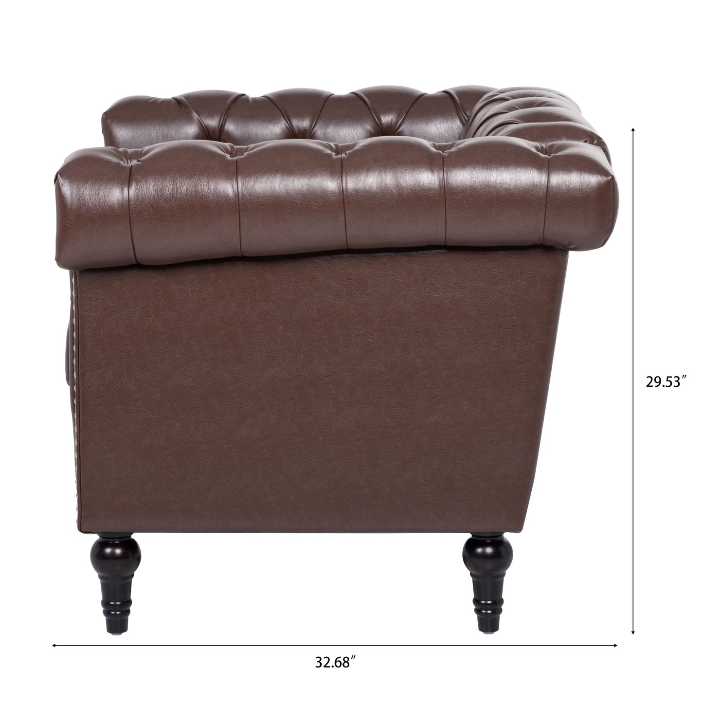 1 Seater Aesthetic Sofa For Living Room - Brown