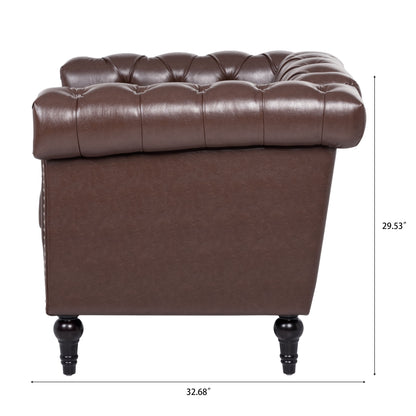 1 Seater Aesthetic Sofa For Living Room - Brown
