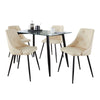 Clara Giovani - 5 Piece Contemporary Dining Set - Black / Clear / Cream