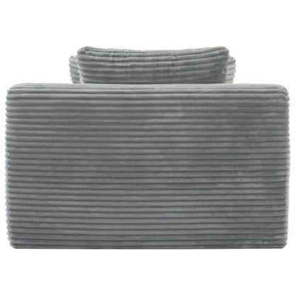 Modern Full Compressed Chaise Lounge Sofa Bed With Removable Pillows, Upholstered - Gray