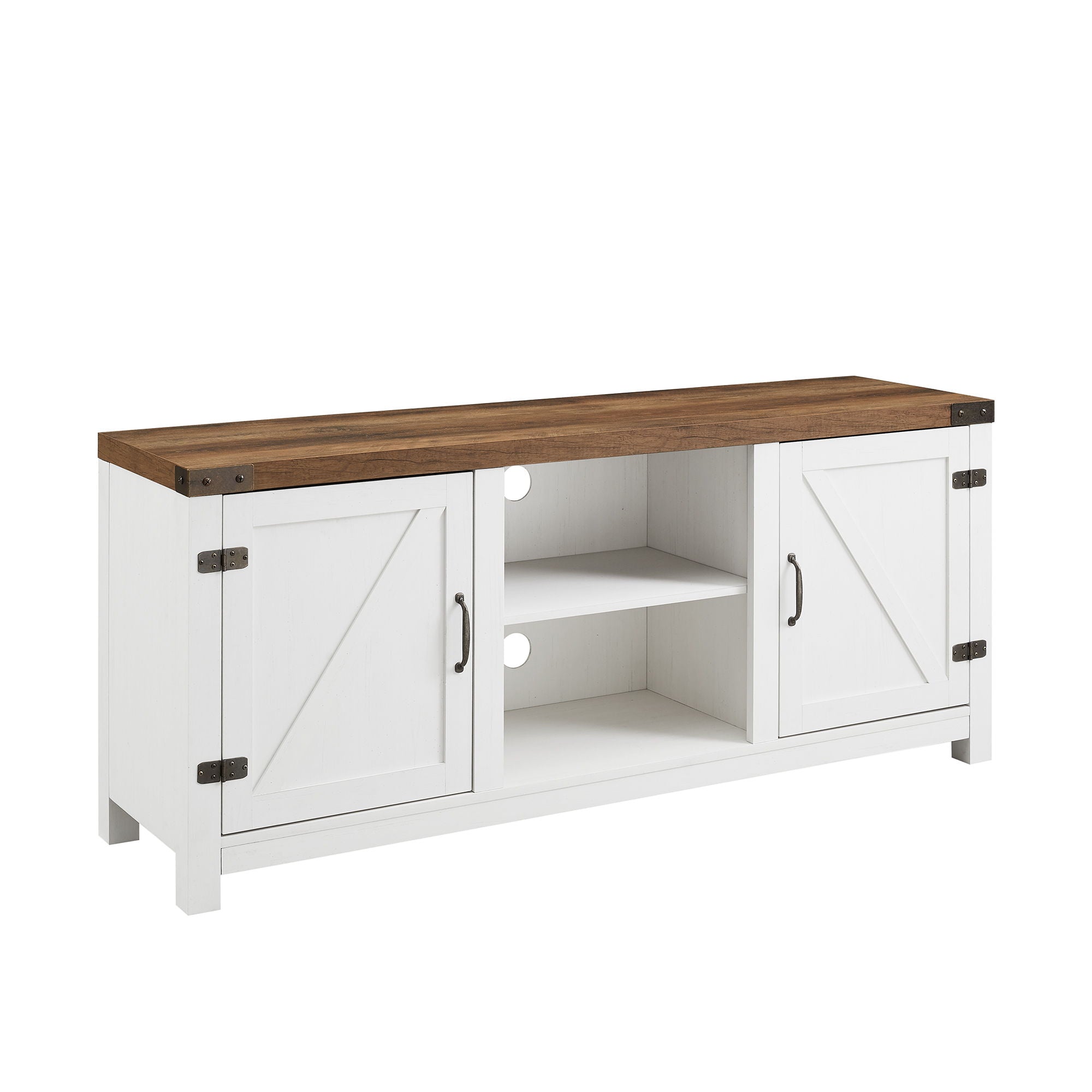 Modern Farmhouse Barn Door 3 Shelf TV Stand For TVs Up To 65ÔøΩÔøΩÔøΩÔøΩÔøΩÔøΩÔøΩÔøΩÔøΩÔøΩÔøΩÔøΩÔøΩÔøΩÔøΩÔøΩÔøΩÔøΩÔøΩÔøΩÔøΩÔøΩÔøΩÔøΩÔøΩÔøΩÔøΩÔøΩÔøΩÔøΩÔøΩÔøΩÔøΩÔøΩÔøΩÔøΩÔøΩÔøΩÔøΩÔøΩÔøΩÔøΩ - Rustic Oak / Brushed White