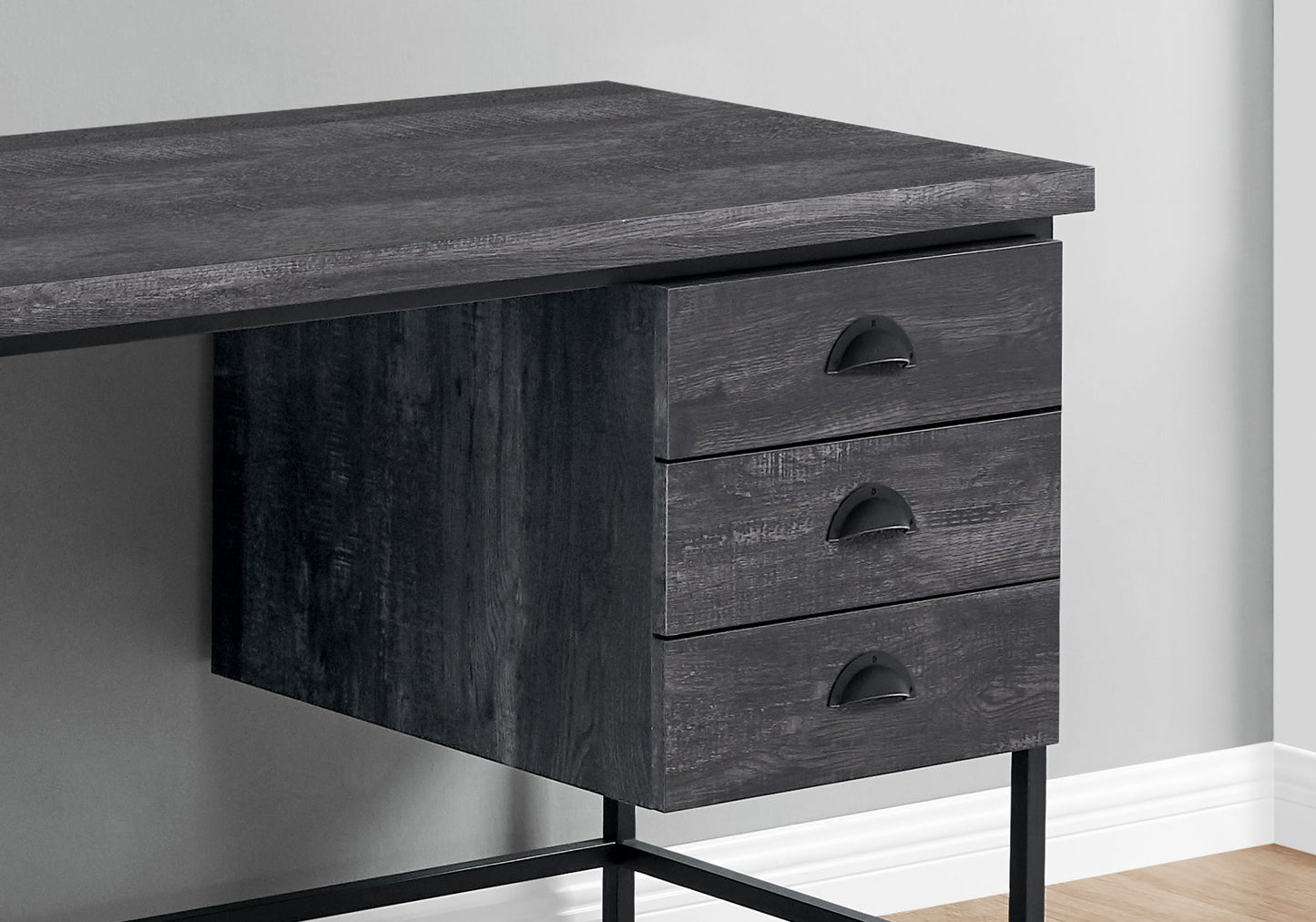 Computer Desk For Home Office, Laptop, Storage Drawers, Contemporary & Modern - Black