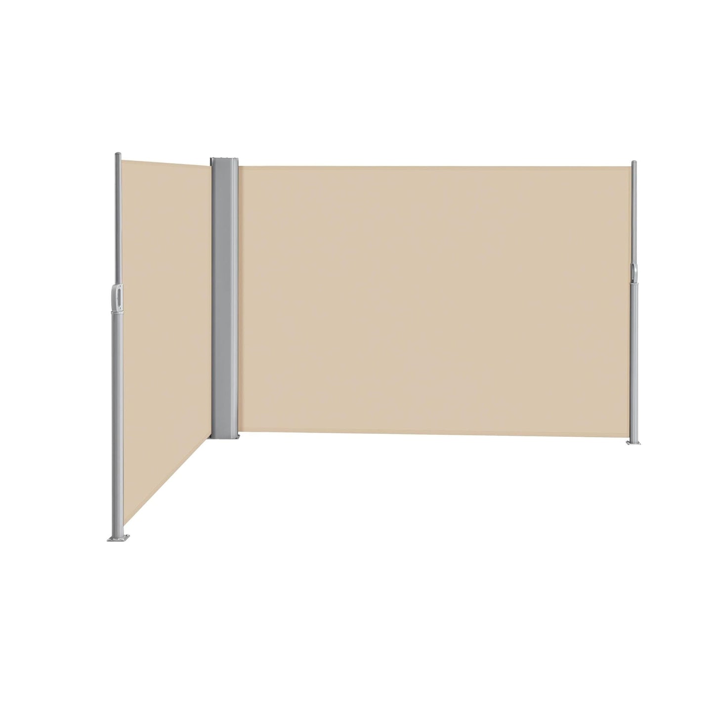 Retractable Side Awning Waterproof And UV Resistant Roll Up Privacy Screen For Balcony - Beige