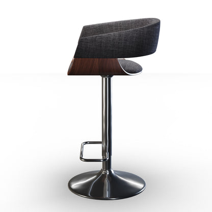 Lowell - Adjustable Swivel Bar Stool - Charcoal Gray