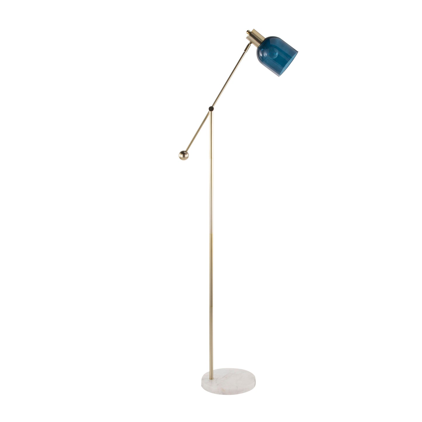 Marcel - Contemporary Floor Lamp - Gold / Blue