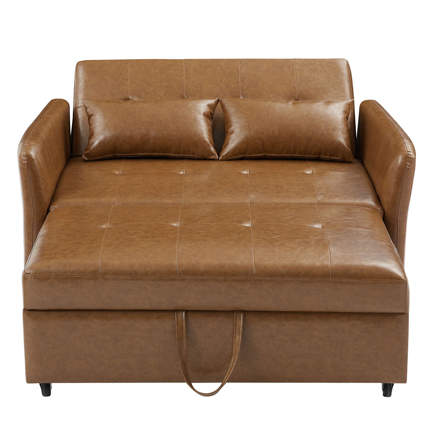 Convertible Sleeper Bed, Adjustable Oversized Armchair With 3 USB Ports For Small Space - Brown
