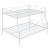 Full Long Over Queen Metal Bunk Bed - White