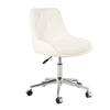 Modern Teddy Fleece Fabric Dining Chair With Chrome Legs, Soft And Comfortable - Beige