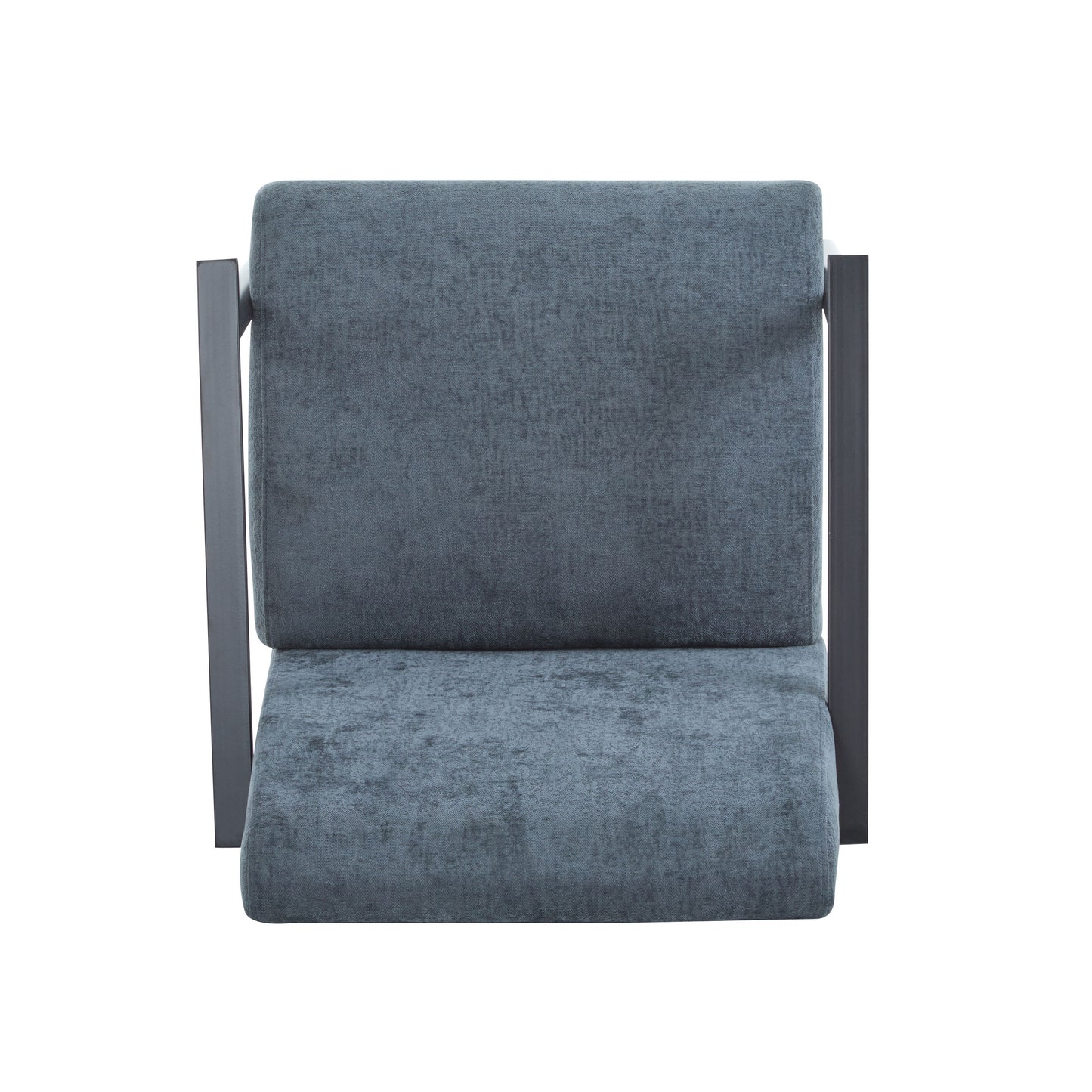 Modern Lounge Chair With Polyester Upholstery And Sturdy Metal Frame - Blue Gray