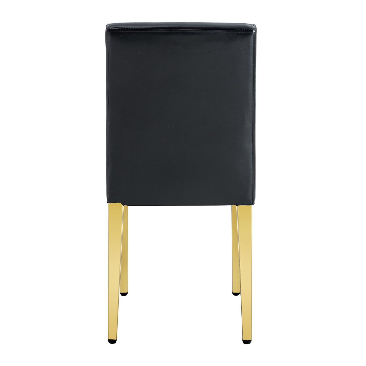 (Set of 4) Backrest Chairs With Gold Metal Legs A Perfect Pairing, Ideal For Minimalist And Modern Home Decor Styles - Black / Gold
