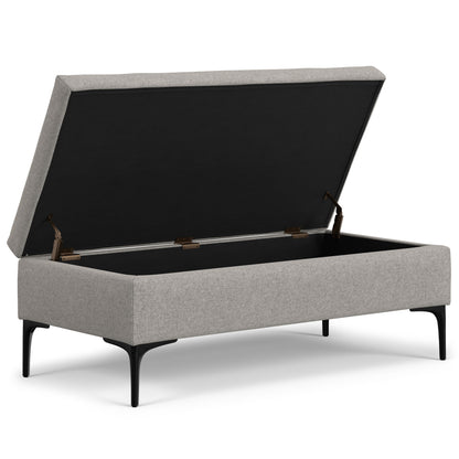Rebecca - Large Coffee Table Storage Ottoman With Lift Up Lid - Gray