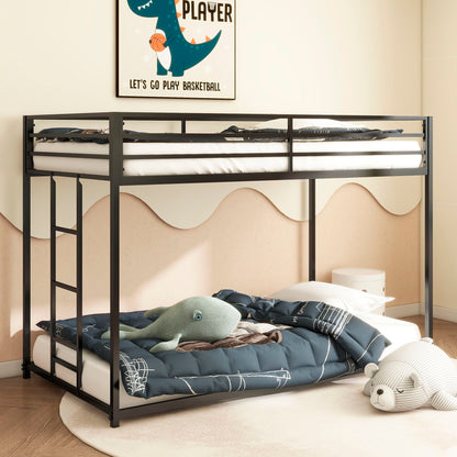Adam - Twin Over Twin Bunk Bed - Black Metal