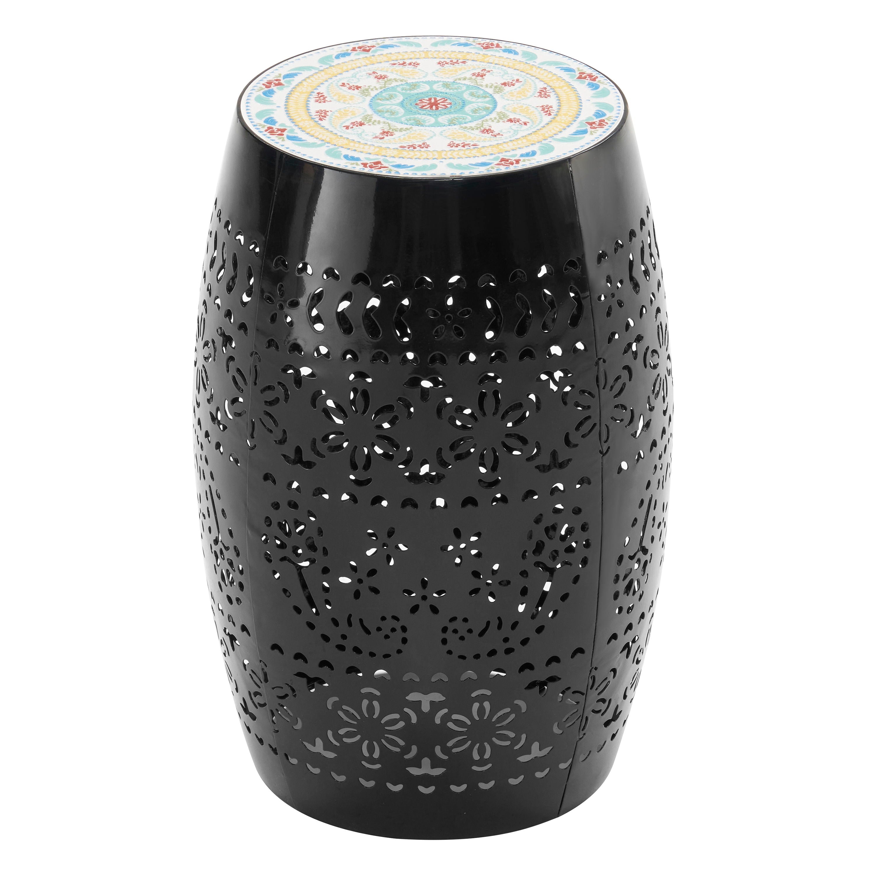 Ruby - Modern Mosaic Side Table - Black