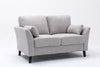 Damian - Woven Fabric Loveseat - Light Gray