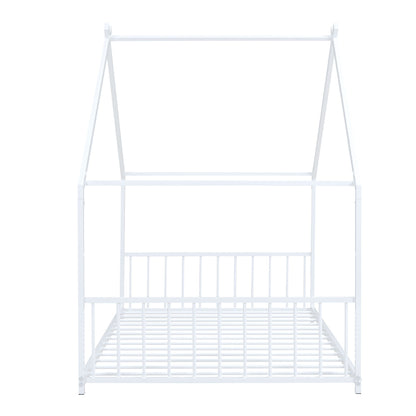 Twin Size House Bed - White