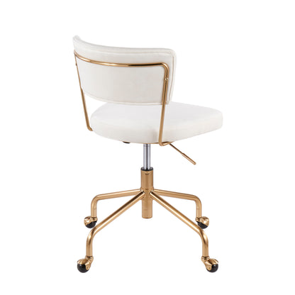Tania - Contemporary Task Chair - Gold / Cream