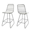 Yearning - Iron Counter Stool With Water Resistant Cushion - Gray / Ivory