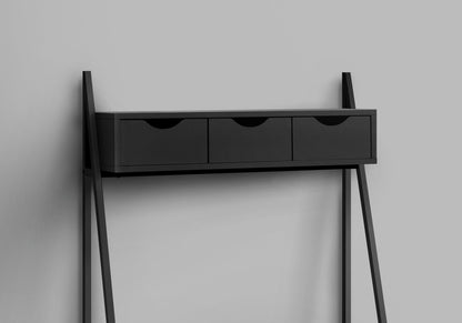 Computer Desk For Home Office, Laptop, Leaning, Storage Drawers, Contemporary & Modern - Black