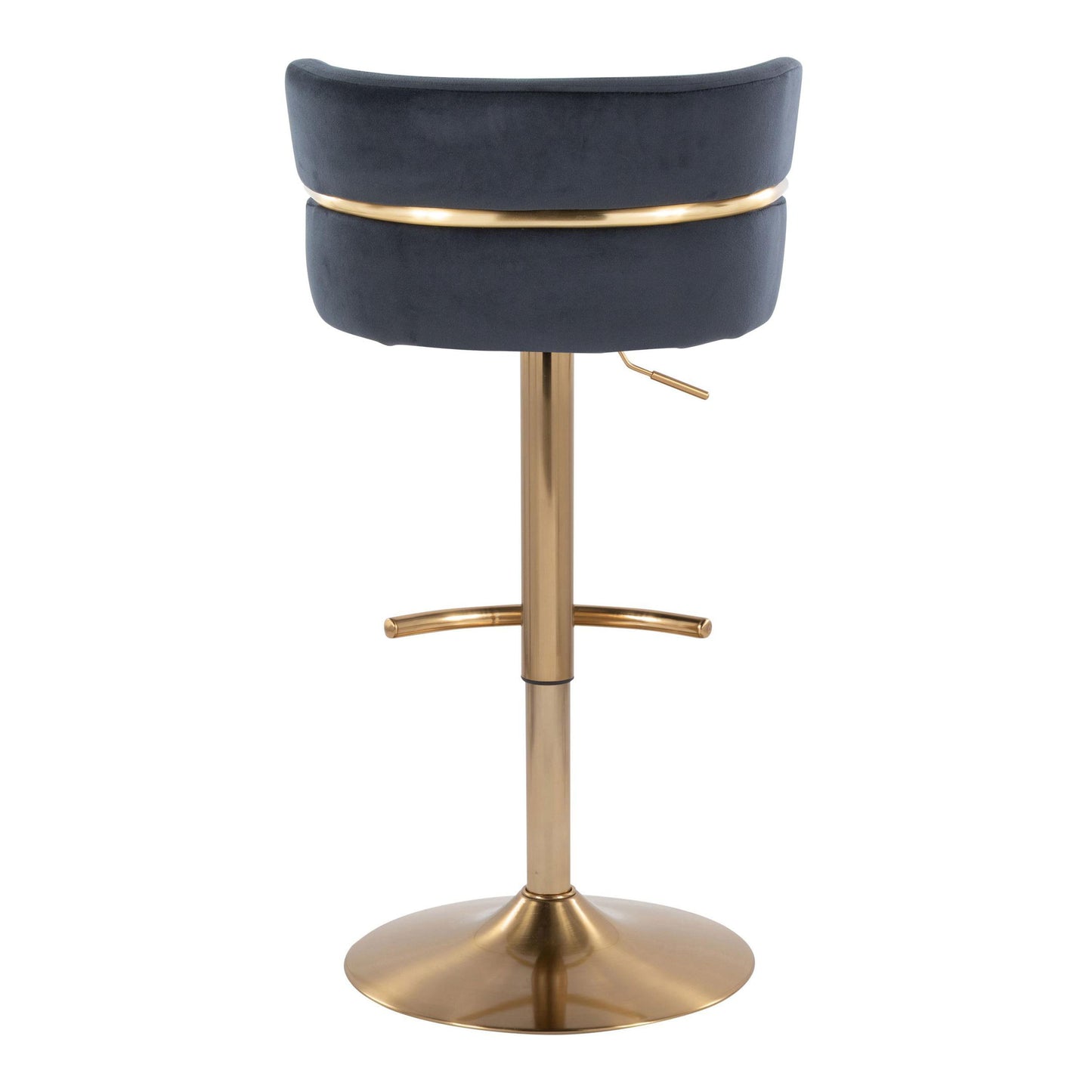Cinch - Glam / Art Deco Adjustable Barstool With Swivel With Rounded T Footrest (Set of 2) - Gold / Black