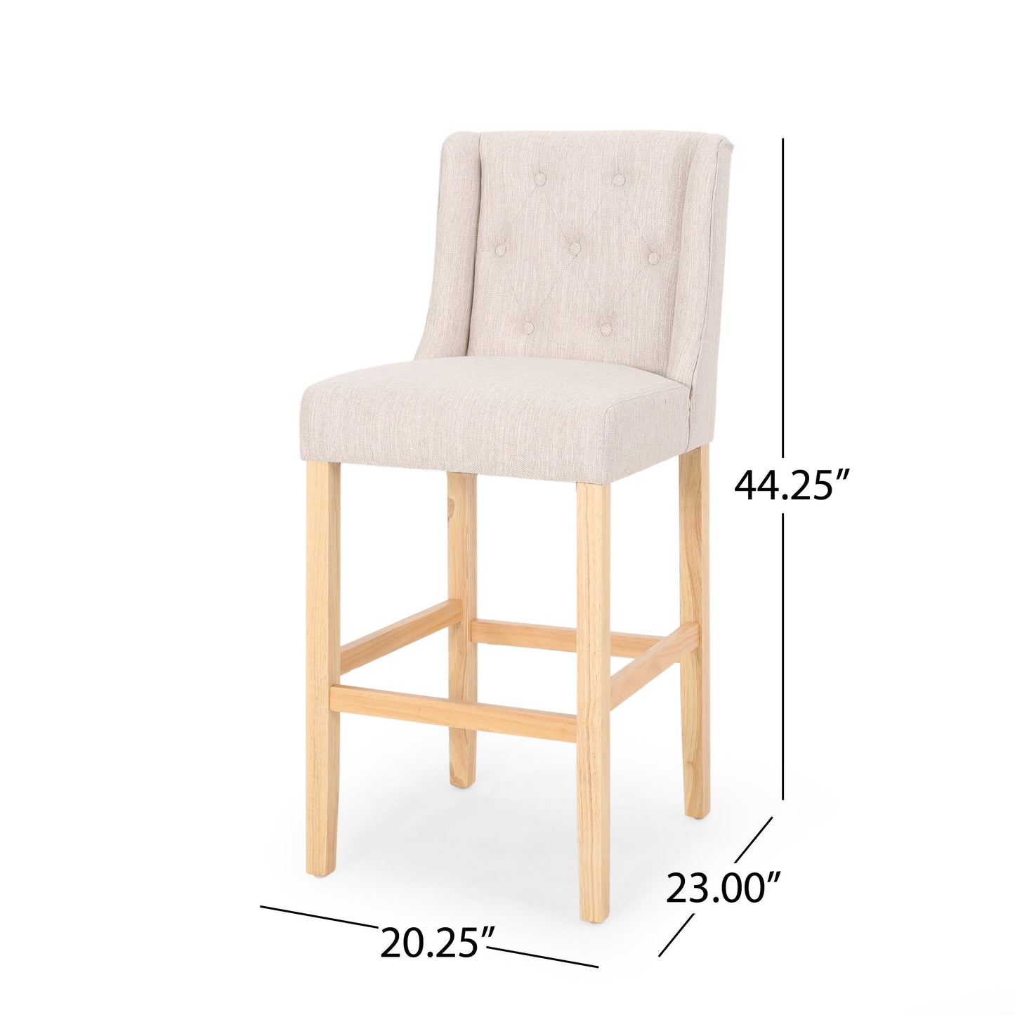Ethereon - Fabric Tufted Counter Stool (Set of 2) - Beige