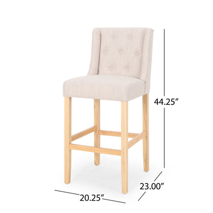 Ethereon - Fabric Tufted Counter Stool (Set of 2) - Beige